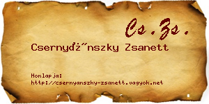 Csernyánszky Zsanett névjegykártya