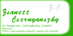 zsanett csernyanszky business card
