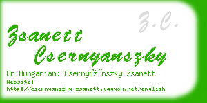 zsanett csernyanszky business card